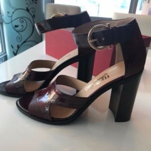 Salvatore Ferragamo Plum Leather Sandals